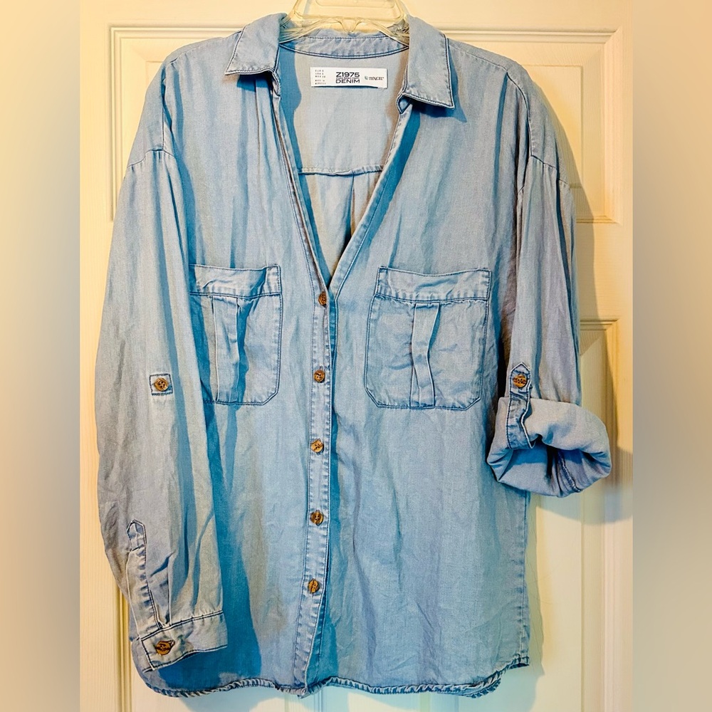 Zara Denim Style Shirt - Picture 3 of 4